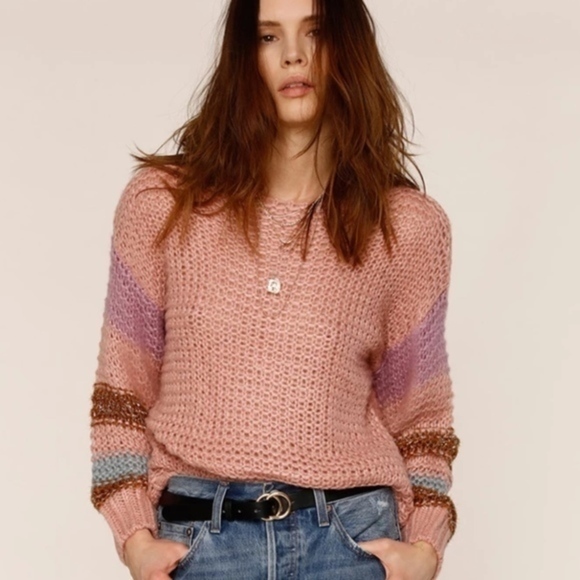Anthropologie Heartloom Mae Pink Sweater XS - Picture 1 of 5
